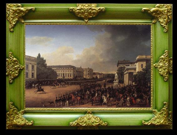 framed  Franz Kruger Parade on Opernplatz in 1822, Ta119-2